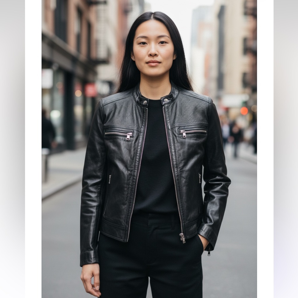 Marc New York Andrew Mark Women's LeatherJacket Black Size M